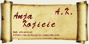 Anja Kojičić vizit kartica